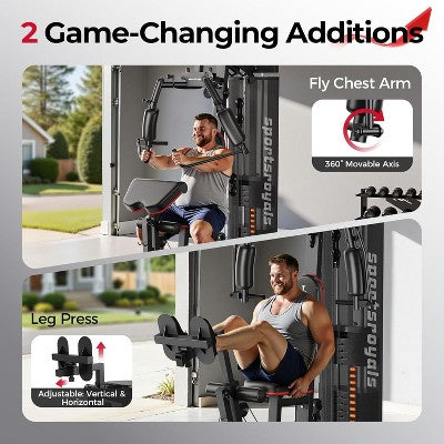 Stacja wielofunkcyjna z wyciągami i prasą na nogi