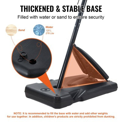 Regulowany kosz do koszykówki 54 cale na kółkach